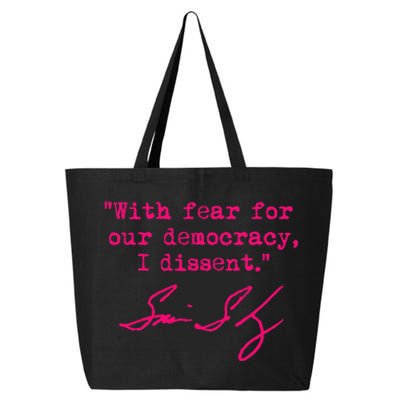 With Fear For Our Democracy I Dissent 25L Jumbo Tote