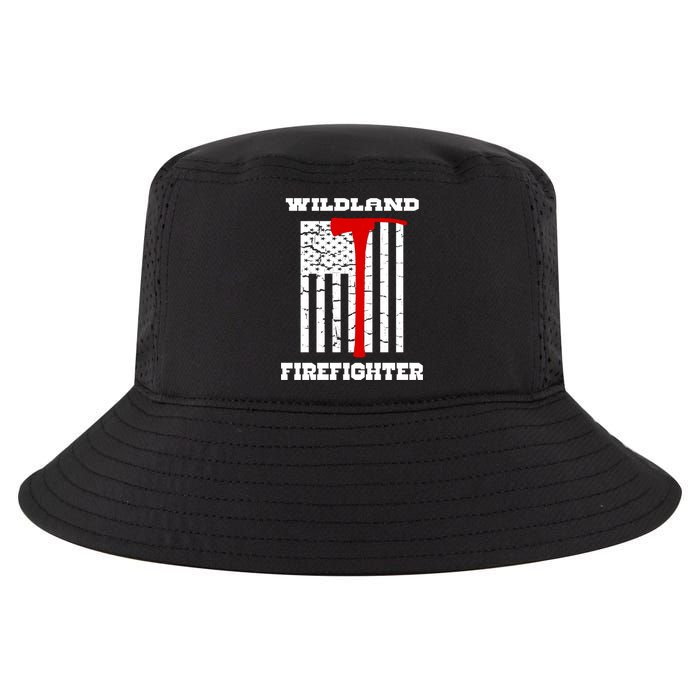Wildland Firefighter Flag With Pulaski Hooded Gift Cool Comfort Performance Bucket Hat