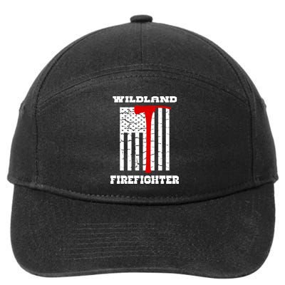 Wildland Firefighter Flag With Pulaski Hooded Gift 7-Panel Snapback Hat