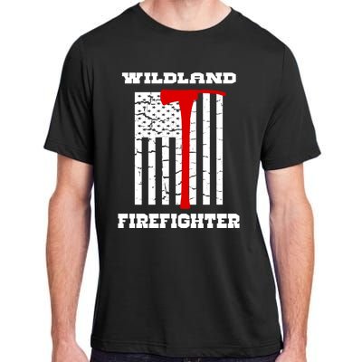 Wildland Firefighter Flag With Pulaski Hooded Gift Adult ChromaSoft Performance T-Shirt