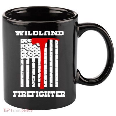 Wildland Firefighter Flag With Pulaski Hooded Gift 11oz C Handle Ceramic Mug