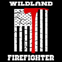 Wildland Firefighter Flag With Pulaski Hooded Gift Drawstring Bag