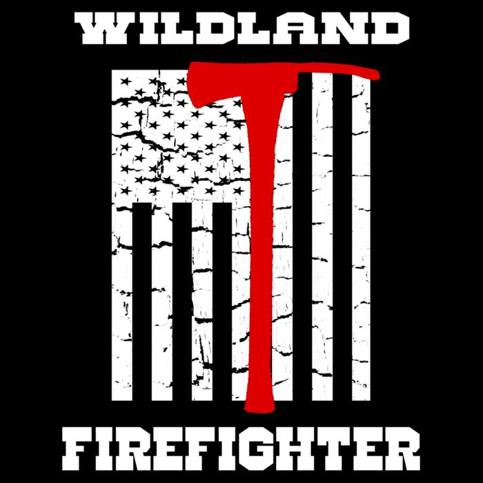 Wildland Firefighter Flag With Pulaski Hooded Gift Drawstring Bag