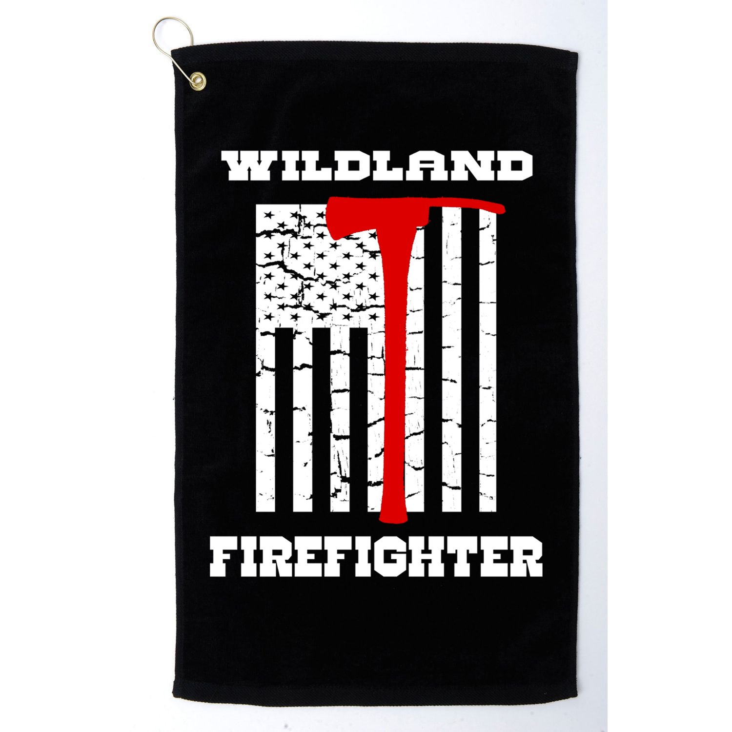Wildland Firefighter Flag With Pulaski Hooded Gift Golf Towel
