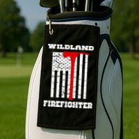 Wildland Firefighter Flag With Pulaski Hooded Gift Golf Towel