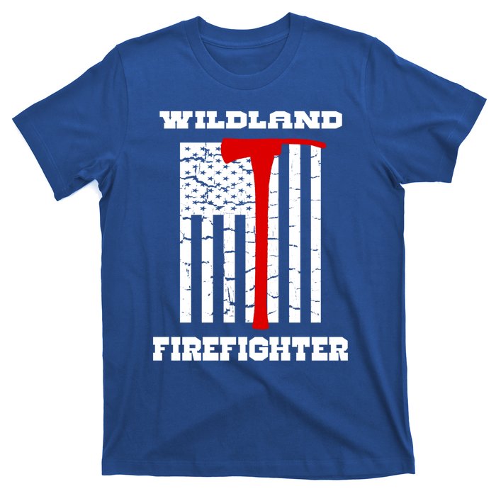 Wildland Firefighter Flag With Pulaski Hooded Gift T-Shirt