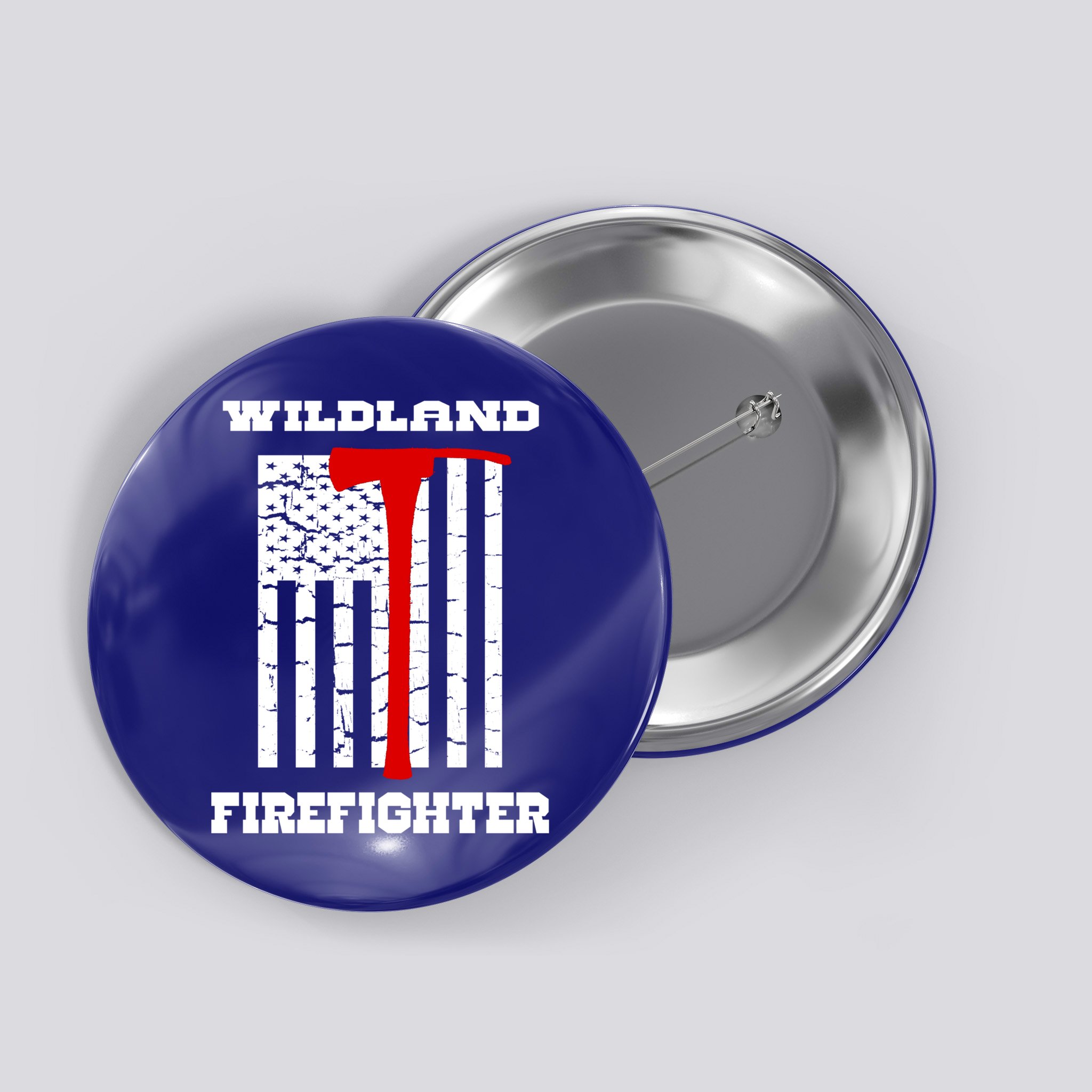 Wildland Firefighter Flag With Pulaski Hooded Gift Button