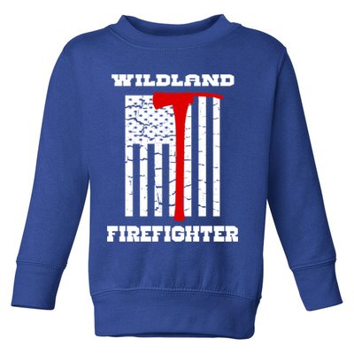 Wildland Firefighter Flag With Pulaski Hooded Gift Toddler Sweatshirt