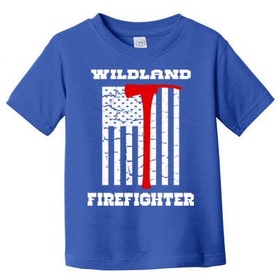 Wildland Firefighter Flag With Pulaski Hooded Gift Toddler T-Shirt