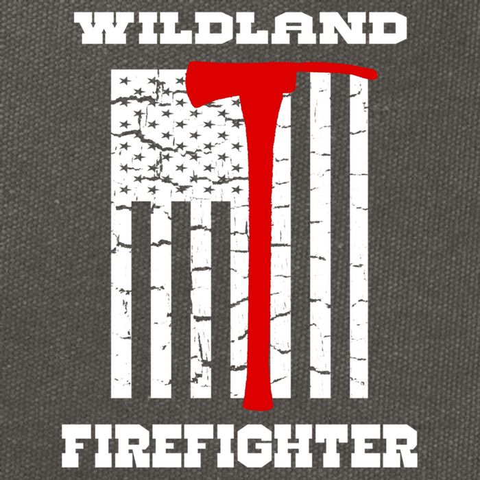 Wildland Firefighter Flag With Pulaski Hooded Gift Cotton Canvas Backpack