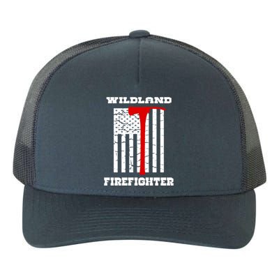 Wildland Firefighter Flag With Pulaski Hooded Gift Yupoong Adult 5-Panel Trucker Hat