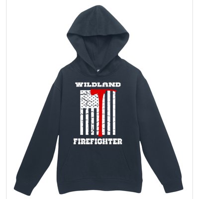 Wildland Firefighter Flag With Pulaski Hooded Gift Urban Pullover Hoodie