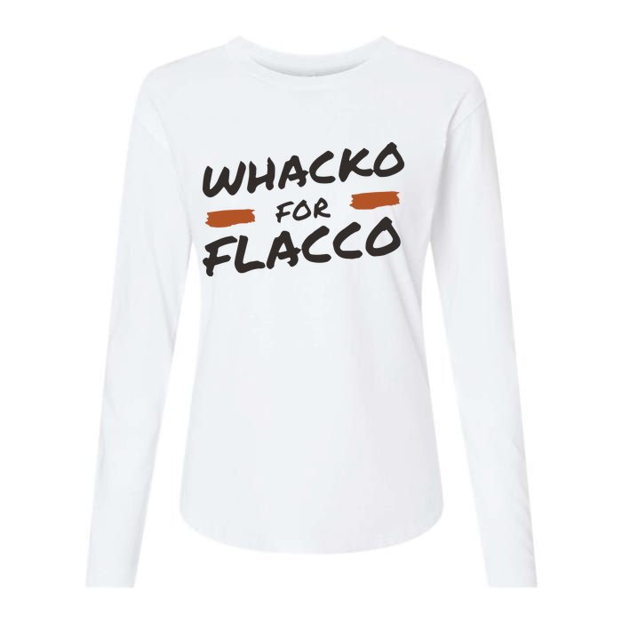 Whacko For Flacco Cleveland Joe Flacco Womens Cotton Relaxed Long Sleeve T-Shirt