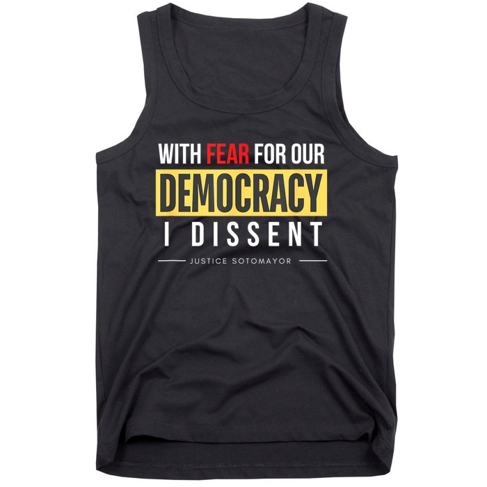 With Fear For Our Democracy Tank Top