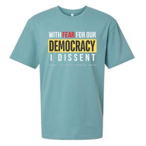 With Fear For Our Democracy Sueded Cloud Jersey T-Shirt