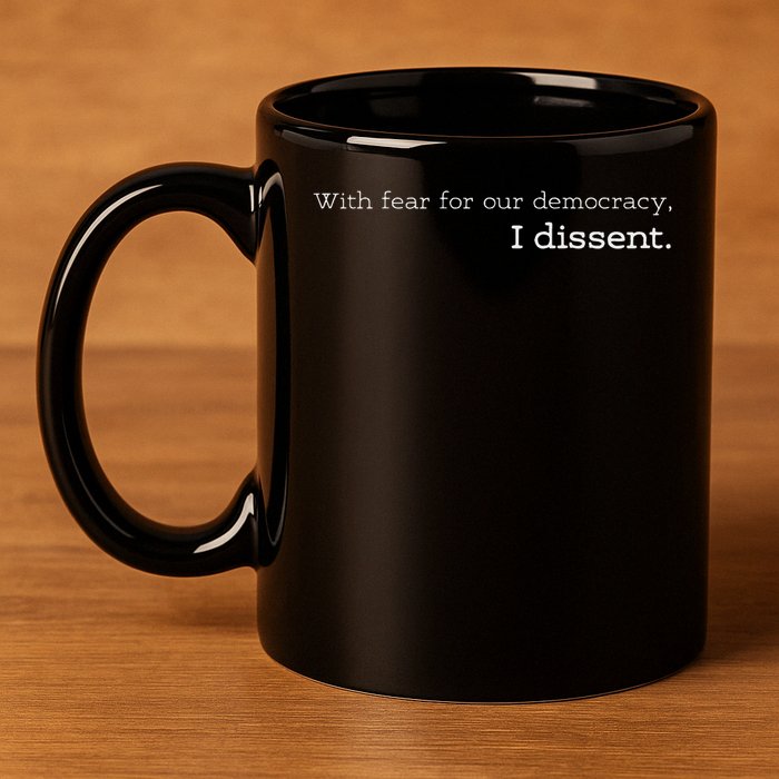 With Fear For Our Democracy I Dissent Supreme Court Scotus 11oz C Handle Ceramic Mug