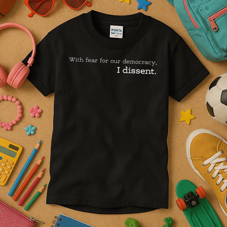 With Fear For Our Democracy I Dissent Supreme Court Scotus Kids T-Shirt