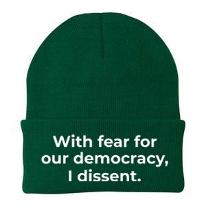 With Fear For Our Democracy I Dissent Funny Immunity Quote Knit Cap Winter Beanie