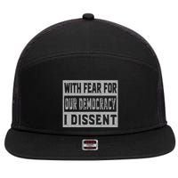 With Fear For Our Democracy Bold Statement 7 Panel Mesh Trucker Snapback Hat