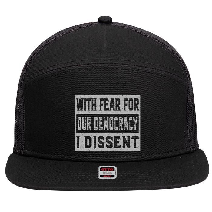 With Fear For Our Democracy Bold Statement 7 Panel Mesh Trucker Snapback Hat
