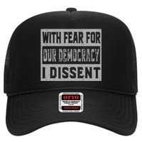 With Fear For Our Democracy Bold Statement High Crown Mesh Back Trucker Hat