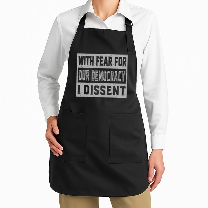 With Fear For Our Democracy Bold Statement Full-Length Apron With Pockets