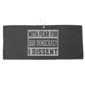 With Fear For Our Democracy Bold Statement Large Microfiber Waffle Golf Towel