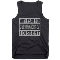 With Fear For Our Democracy Bold Statement Tank Top