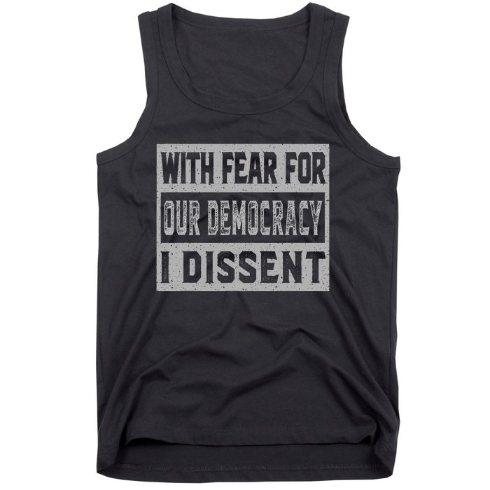 With Fear For Our Democracy Bold Statement Tank Top