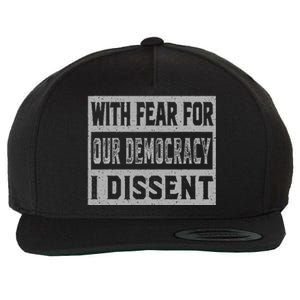 With Fear For Our Democracy Bold Statement Wool Snapback Cap