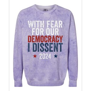 With Fear For Our Democracy Bold Statement Colorblast Crewneck Sweatshirt