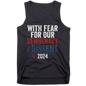 With Fear For Our Democracy Bold Statement Tank Top