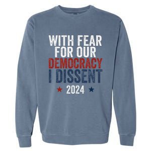 With Fear For Our Democracy Bold Statement Garment-Dyed Sweatshirt