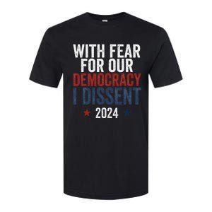 With Fear For Our Democracy Bold Statement Softstyle CVC T-Shirt