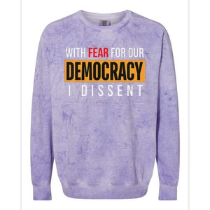 With Fear For Our Democracy Bold Statement Colorblast Crewneck Sweatshirt