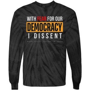 With Fear For Our Democracy Bold Statement Tie-Dye Long Sleeve Shirt