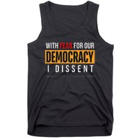 With Fear For Our Democracy Bold Statement Tank Top