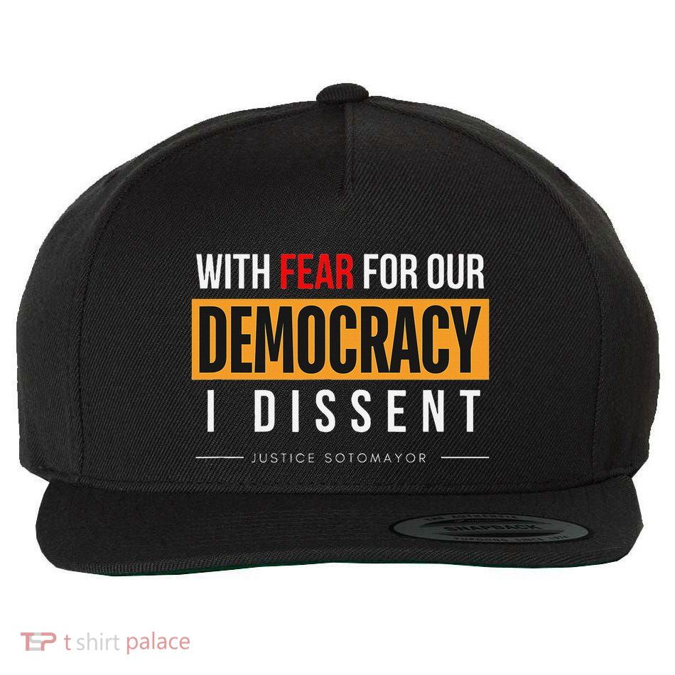 With Fear For Our Democracy Bold Statement Wool Snapback Cap
