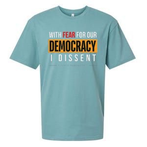 With Fear For Our Democracy Bold Statement Sueded Cloud Jersey T-Shirt