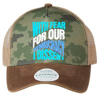 With Fear For Our Democracy I Dissent Legacy Tie Dye Trucker Hat