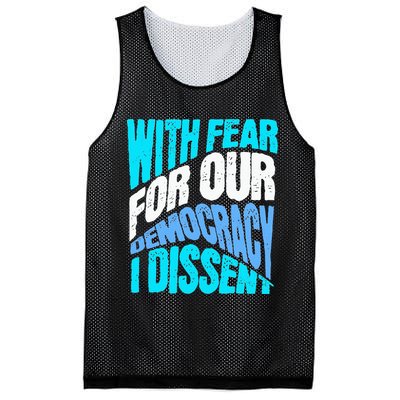 With Fear For Our Democracy I Dissent Mesh Reversible Basketball Jersey Tank