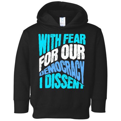 With Fear For Our Democracy I Dissent Toddler Hoodie