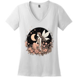 Whimsical Fairy Fairycore Aesthetic Women's V-Neck T-Shirt