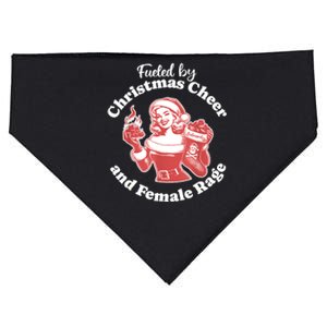 Woman Funny Fueled By Christmas Cheer And Female Rage Patriarchy Gift USA-Made Doggie Bandana