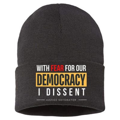 With Fear For Our Democracy Trending Quotes Sustainable Knit Beanie