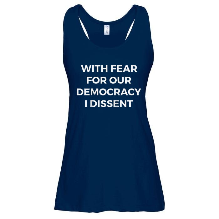 With Fear For Our Democracy I Dissent Raglan Baseball Ladies Essential Flowy Tank