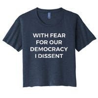 With Fear For Our Democracy I Dissent Raglan Baseball Women's Crop Top Tee