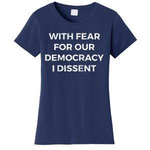 With Fear For Our Democracy I Dissent Raglan Baseball Women's T-Shirt