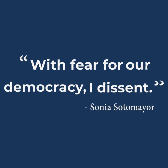 With Fear For Our Democracy I Dissent Sonia Sotomayor Quote Garment-Dyed Heavyweight T-Shirt