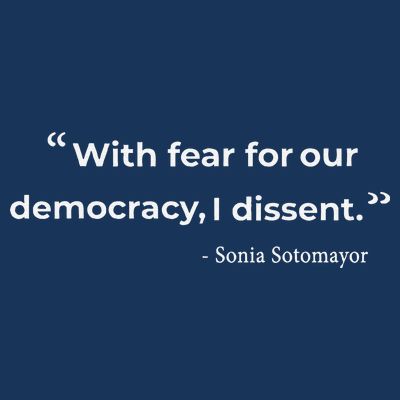 With Fear For Our Democracy I Dissent Sonia Sotomayor Quote T-Shirt